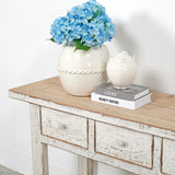 Lilys Amalfi Two Tones Console Table With 6 Drawers 110X19X35H Make To Order Eta 3-6 Month 9088-XL