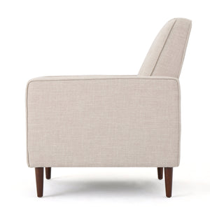 English Elm Christopher Knight Home® - Fabric Recliner Chair Mid-Century Modern Pushback Single Sofa with Tufted Cushion, Birch Legs, Cozy Comfort Wheat 60741.00WET