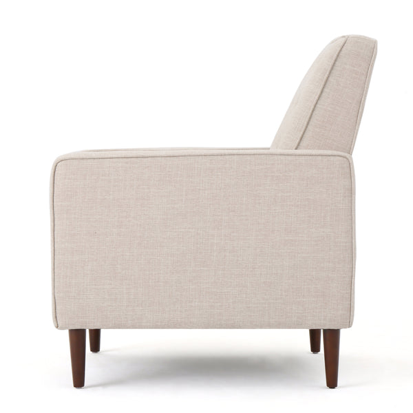 English Elm Christopher Knight Home® - Fabric Recliner Chair Mid-Century Modern Pushback Single Sofa with Tufted Cushion, Birch Legs, Cozy Comfort Wheat 60741.00WET