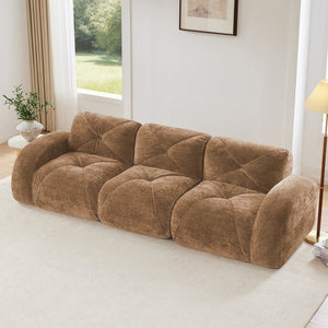 English Elm 110''boneless Velvet Modular Sectional Sofa Tufted Cloud Cushions for Living Rooms W714S01597
