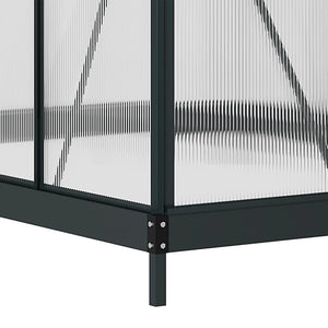 English Elm 6.2'x8.3'x6.6' Walk-in Aluminum Polycarbonate Greenhouse with Vent and Rain Gutters T3971S00062