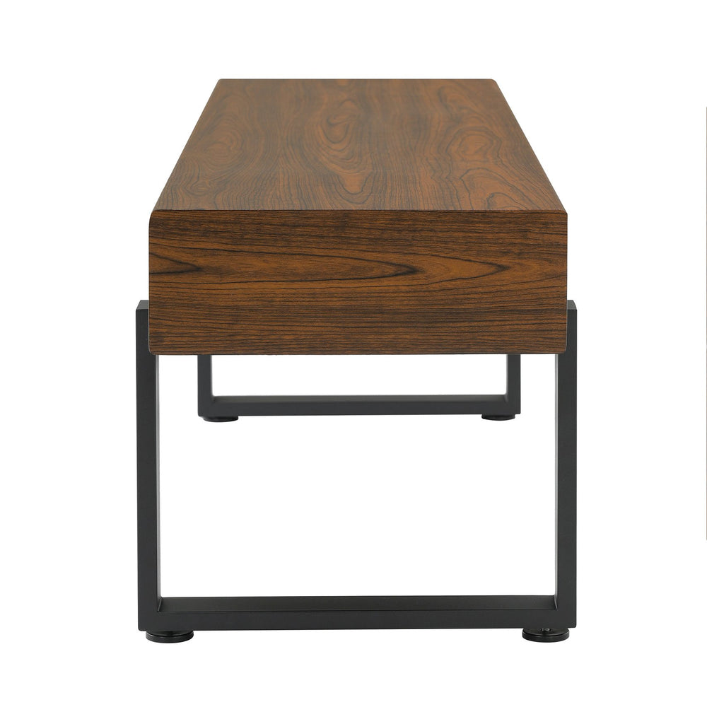 English Elm Upholstered Bench with Thick 5.5" MDF Top, Heavy-Duty Metal Legs, 550LB Capacity, Versatile Seating Espresso N752P374152D