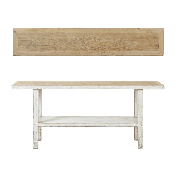 Lilys Song Console Table  With Shelf Antique Off White 9089-W