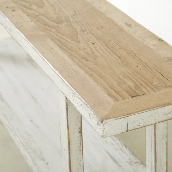 Lilys Song Console Table  With Shelf Antique Off White 9089-W