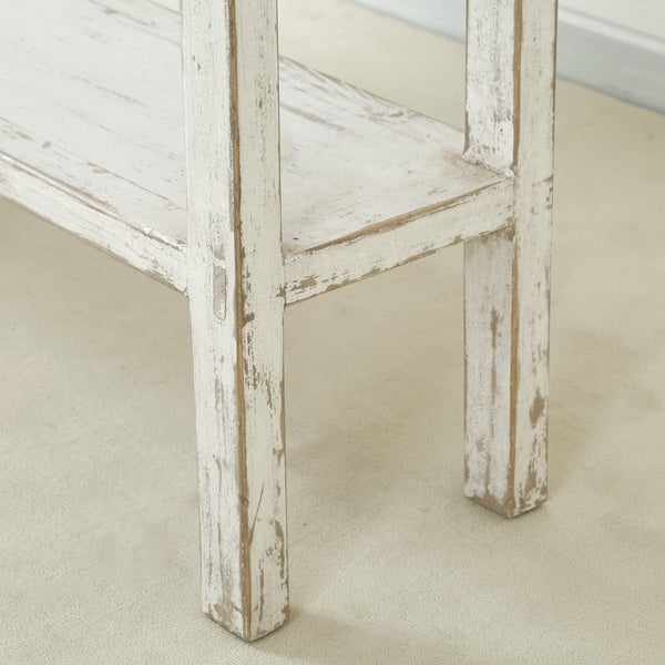 Lilys Song Console Table  With Shelf Antique Off White 9089-W