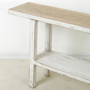 Lilys Song Console Table  With Shelf Antique Off White 9089-W