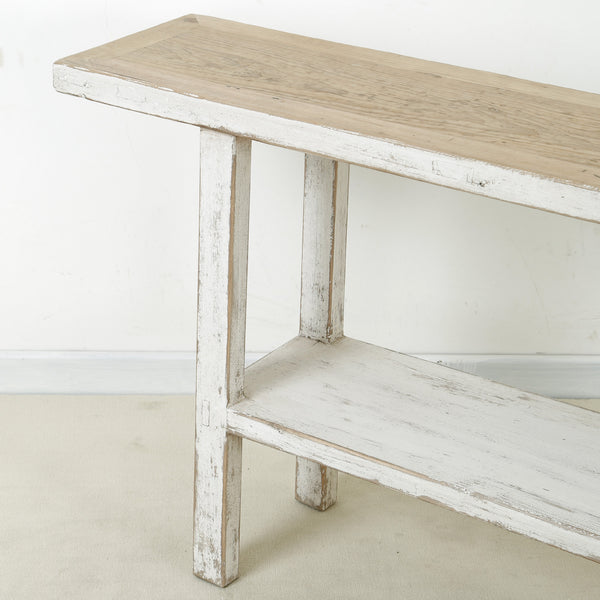 Lilys Song Console Table  With Shelf Antique Off White 9089-W