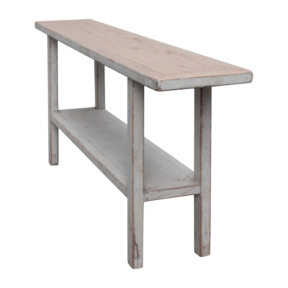 Lilys Song Console Table  With Shelf Antique Off White 9089-W