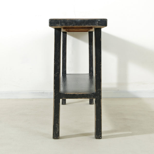 Lilys Song Console Table With Shelf Antique Black 9089-BL