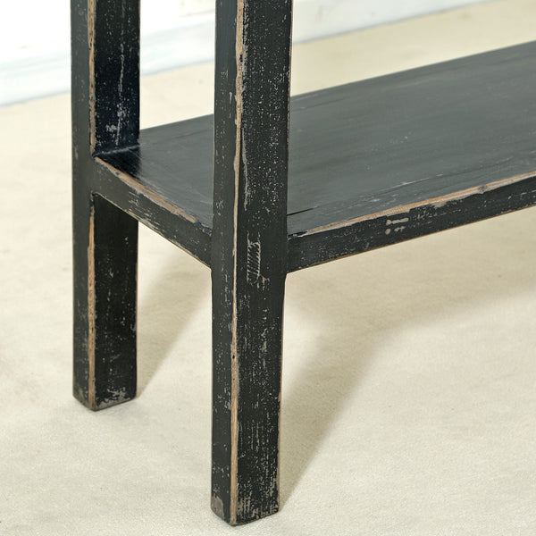Lilys Song Console Table With Shelf Antique Black 9089-BL