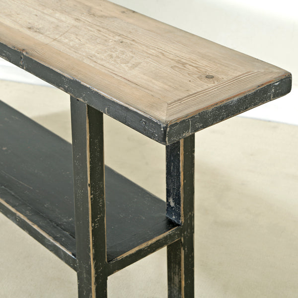Lilys Song Console Table With Shelf Antique Black 9089-BL