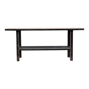 Lilys Song Console Table With Shelf Antique Black 9089-BL