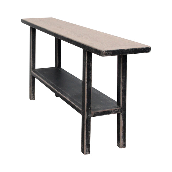 Lilys Song Console Table With Shelf Antique Black 9089-BL