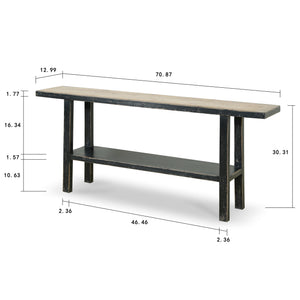 Lilys Song Console Table With Shelf Antique Black 9089-BL