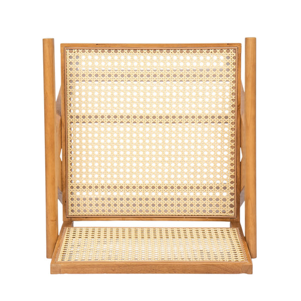 English Elm Christopher Knight Home® - 27'', Modern minimalist bar stool set of 2 with cane PE rattan seats, solid rubberwood frame, durable craft finish Natural N780P237929N