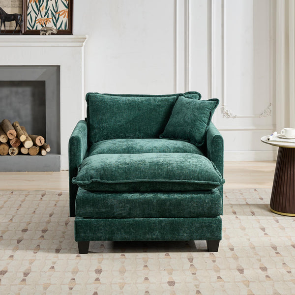 English Elm Cloud Modular Single Seat Sofa - Cozy Chenille Lounge Chair For Small Spaces, Living Room & Bedroom W1143S00009