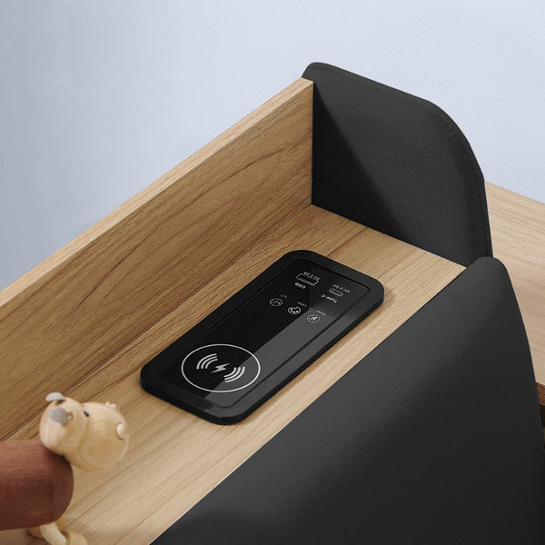 English Elm Twin Size Velvet Daybed With Storage Drawers, Wireless Charging & Led Lights For Small Spaces W1413S00110-GIGA