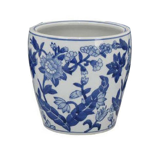 English Elm Kerry Blue Floral White Ceramic Planter Collection Four Graduated Pots for Indoor Garden Display White+Blue B056P416928