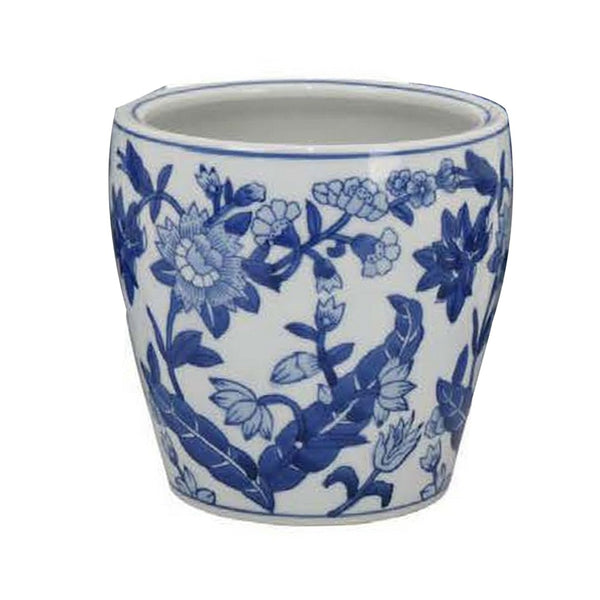 English Elm Kerry Blue Floral White Ceramic Planter Collection Four Graduated Pots for Indoor Garden Display White+Blue B056P416928