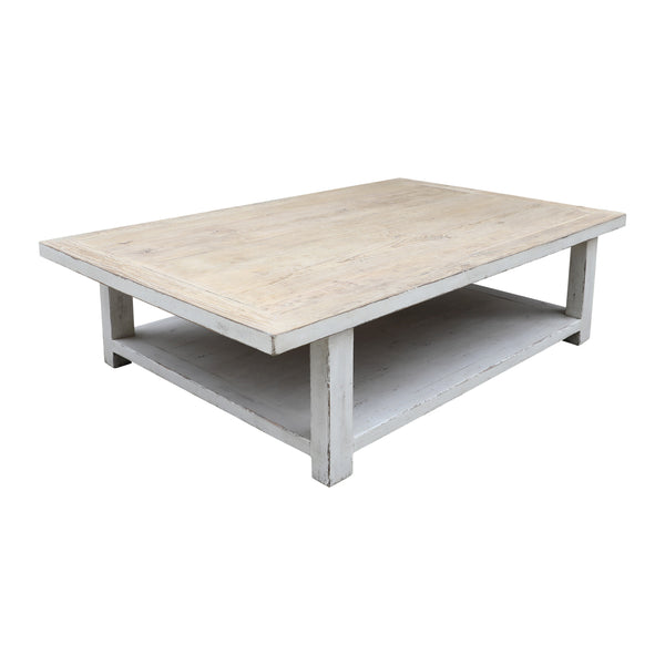 Lilys Song Coffee Table With Shelf Antique Off White 9090-W
