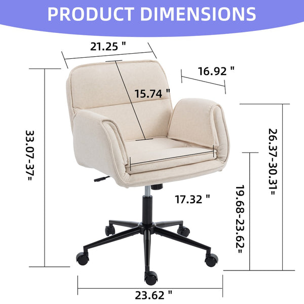 English Elm Stylish Barrel Swivel Accent Chair Upholstered Seat with Storage for Vanity or Dining W3248P424649