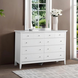 English Elm Hammond Elegant Silver Champagne Dresser with Dovetail Drawers, Soft-Close Hardware, Durable Veneer Finish White 41 L x 63 W x 21 H B078108337