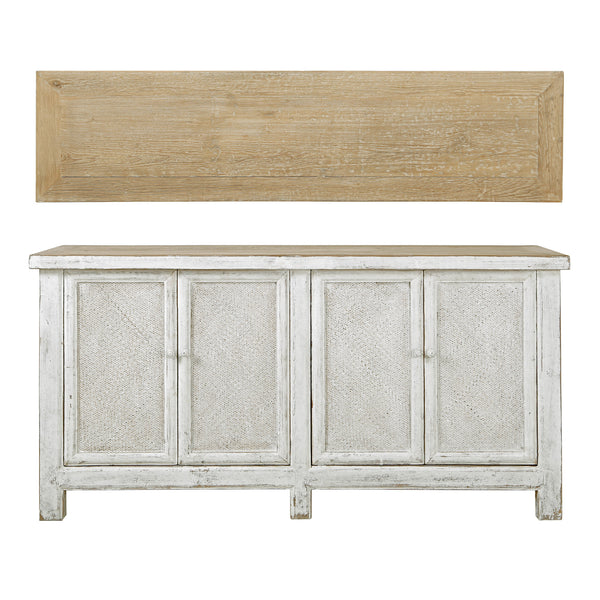 Lilys Amalfi Two Tones Sideboard With 4 Rattan Doors 9092-W