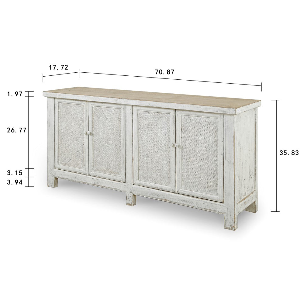 Lilys Amalfi Two Tones Sideboard With 4 Rattan Doors 9092-W