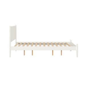 English Elm Mid-Century Modern Queen Platform Bed In Elegant White Finish - Stylish, Sturdy & Easy To Assemble B016S00035
