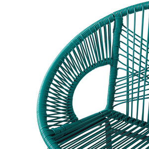 English Elm Christopher Knight Home® - Ferrara Outdoor Faux Wicker Barstool Set of 2 — Ergonomic PE Rattan Seating with Iron Frame, Durable Teal N775P266222T