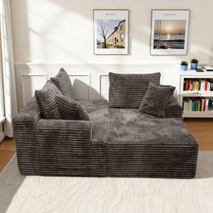 English Elm Modern Chenille Sectional Sofa with Chaise Modular L Shape for Living Room W3653P443574