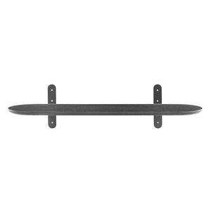 EuroStyle Catalina Ash Veneer Wall Shelf with Steel Brackets for Modern Living Spaces Black 90952-BLK