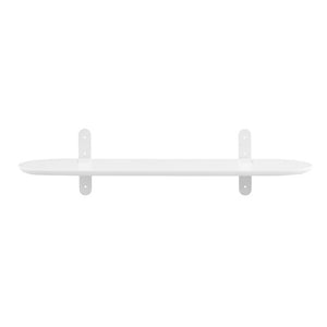 EuroStyle Catalina Ash Veneer Wall Shelf with Steel Brackets for Modern Living Spaces Matte White 90952-WHT