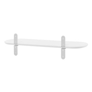 EuroStyle Catalina Ash Veneer Wall Shelf with Steel Brackets for Modern Living Spaces Matte White 90952-WHT