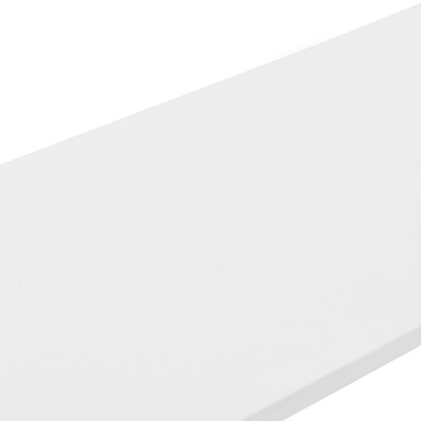 EuroStyle Catalina Ash Veneer Wall Shelf with Steel Brackets for Modern Living Spaces Matte White 90952-WHT