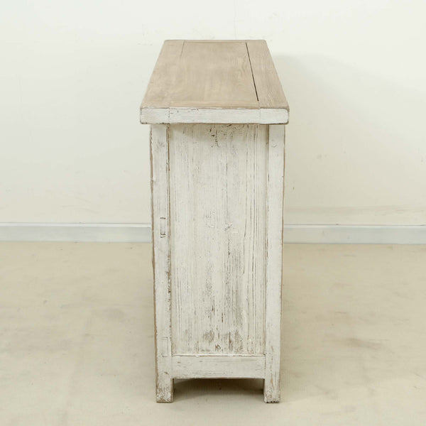 Lilys Amalfi Patrician Two Tones Cabinet Distressed White 51X16X37H 9096-S