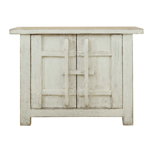 Lilys Amalfi Patrician Two Tones Cabinet Distressed White 51X16X37H 9096-S