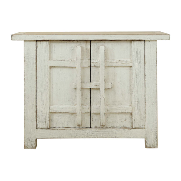 Lilys Amalfi Patrician Two Tones Cabinet Distressed White 51X16X37H 9096-S