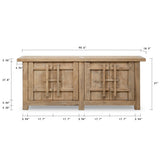 Lilys Amalfi Patrician Sideboard  Weathered Natural 91X19X37H 9096-NA