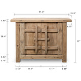 Lilys Amalfi Patrician One Door Cabinet Weathered Natural 51X16X37H 9096NA-S