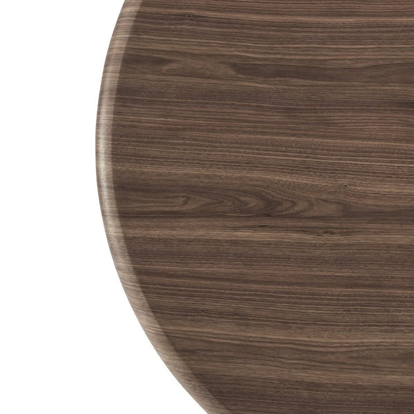 EuroStyle Albert Round Walnut Veneer Dining Table Mid Century Three Leg Base Seats Four 90962WAL-KIT