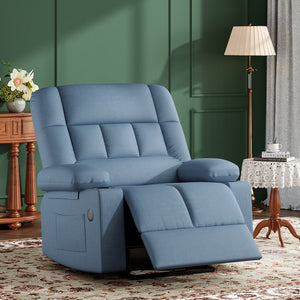 English Elm Oversized Recliner chair with ergonomic support, swivel rocker, quick 5-min assembly for adults comfort Blue T3623P408757