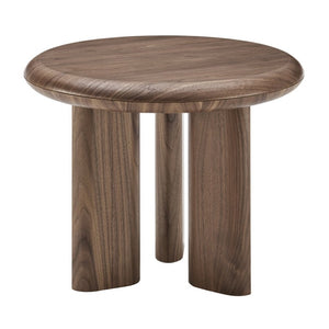 EuroStyle Albert Round Walnut Veneer Side Table Mid-Century Three Leg Living Room Accent 90964WAL-KIT