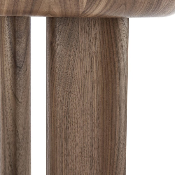 EuroStyle Albert Round Walnut Veneer Side Table Mid-Century Three Leg Living Room Accent 90964WAL-KIT