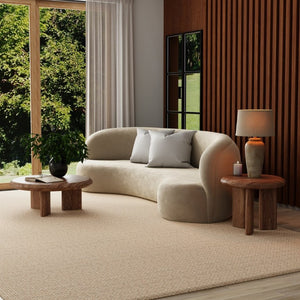 EuroStyle Albert Walnut Veneer Round Coffee Table Mid-Century Three-Leg Low-Profile Living Room 90966WAL-KIT