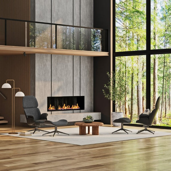EuroStyle Albert Walnut Veneer Round Coffee Table Mid-Century Three-Leg Low-Profile Living Room 90966WAL-KIT
