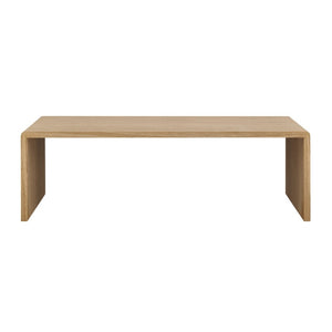 EuroStyle Nova 47 Inch Low Profile Coffee Table Warm Veneer Finish for Minimalist Living Rooms Oak 90972-OAK