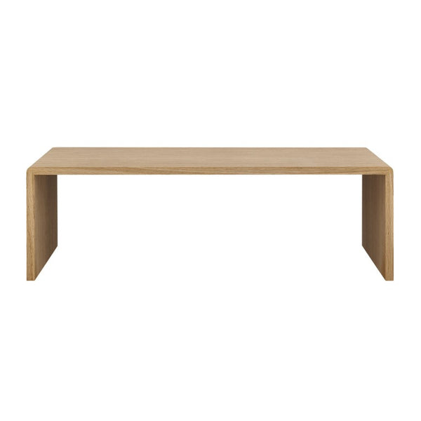 EuroStyle Nova 47 Inch Low Profile Coffee Table Warm Veneer Finish for Minimalist Living Rooms Oak 90972-OAK