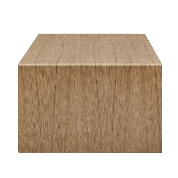 EuroStyle Nova 47 Inch Low Profile Coffee Table Warm Veneer Finish for Minimalist Living Rooms Oak 90972-OAK