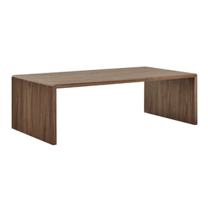 EuroStyle Nova 47 Inch Low Profile Coffee Table Warm Veneer Finish for Minimalist Living Rooms Walnut 90972-WAL